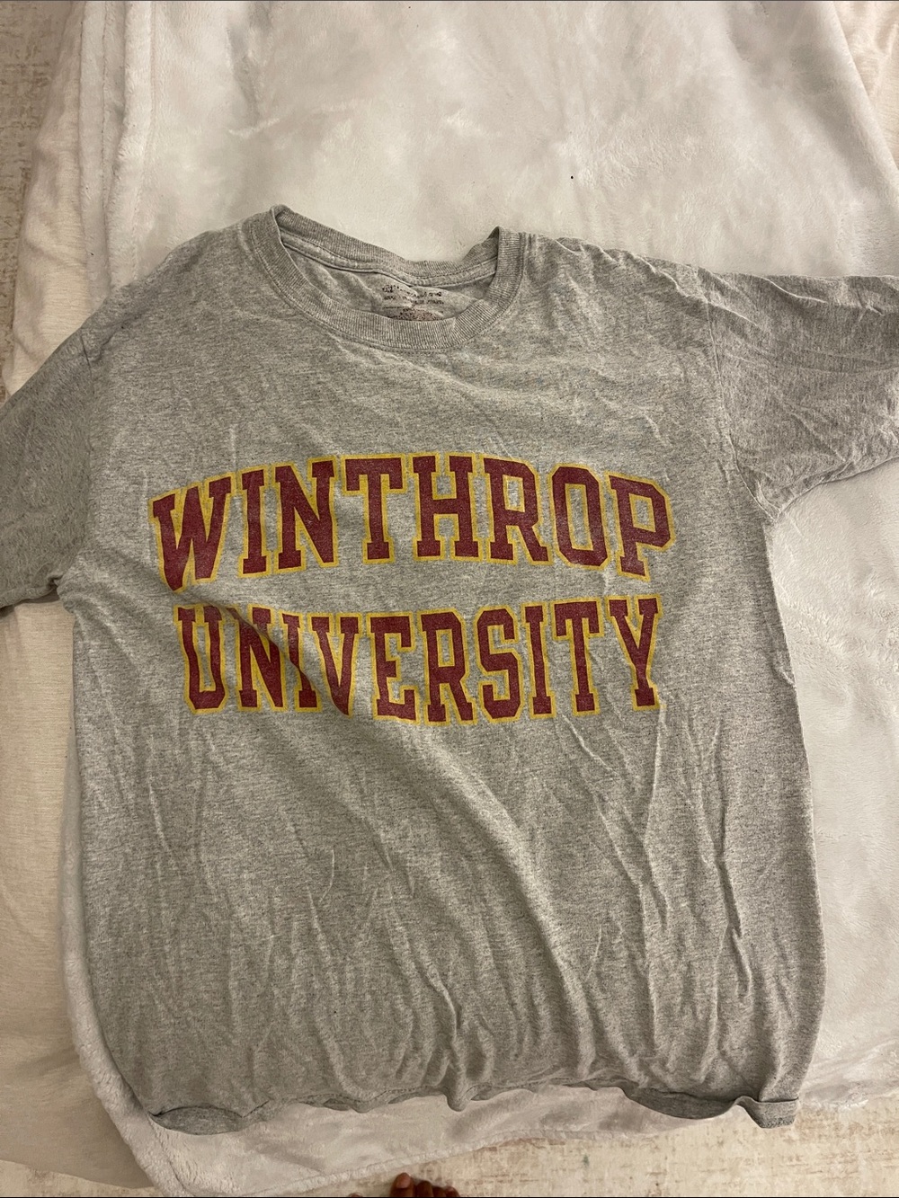 Winthrop University Gray Logo Tee - Men's Classic Crewneck